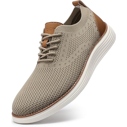 VILOCY Men's Casual Dress Sneakers Oxfords Business Mesh Breathable Walking Shoes Tennis Comfortable