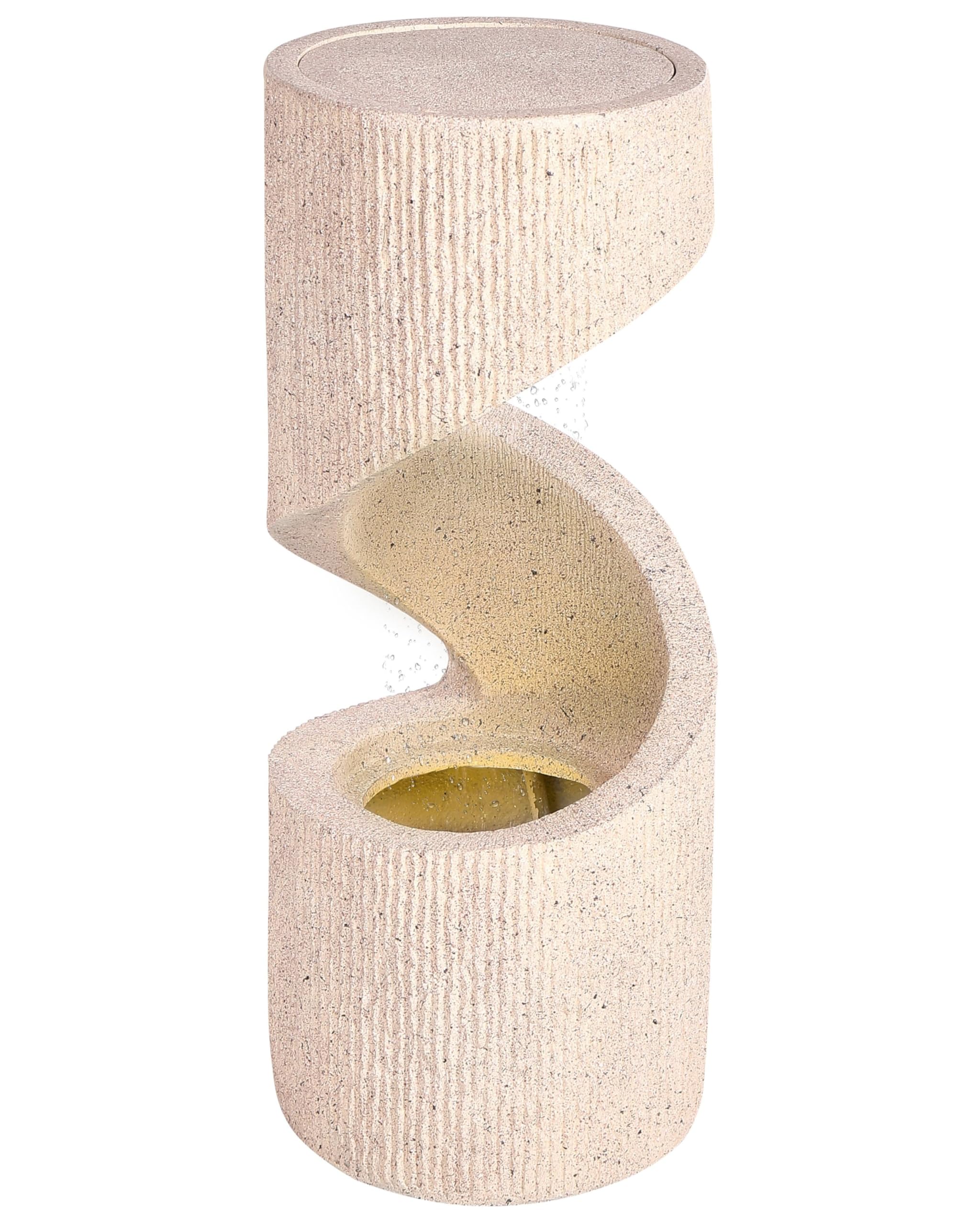 Fuente de Agua para jardín Exterior Cascada con luz LED con Enchufe Resina Beige Winx