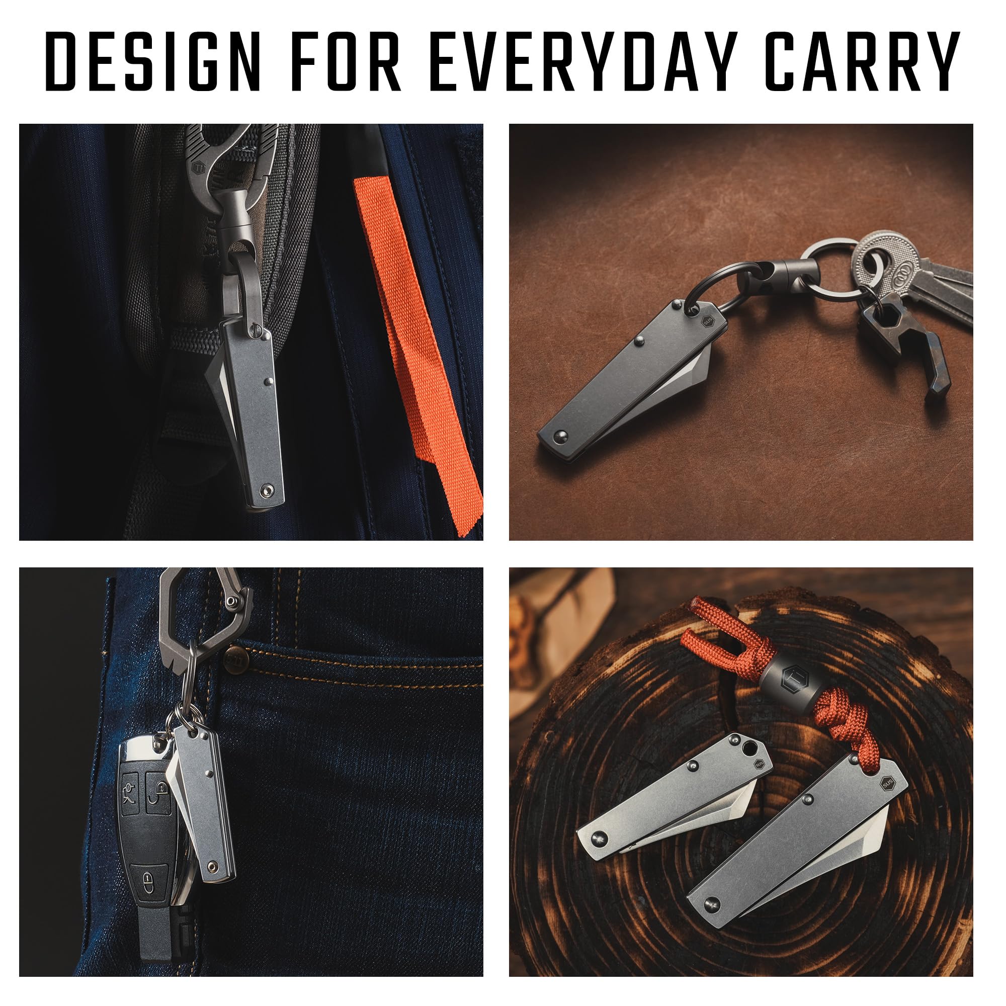KeyUnity Coltello pieghevole piccolo KK03S Coltello a lama fissa, coltello tascabile EDC in acciaio inossidabile per uomo e donna