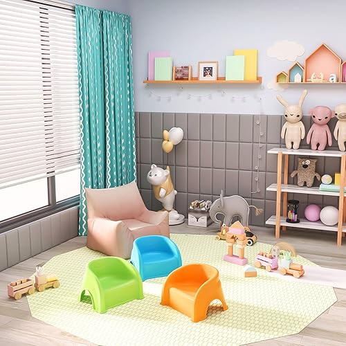 Miniatura 7 de Raycity Paneles de pared tapizados de color blanco para despegar y pegar, paquete de 4 paneles de 7.8 x 15.7 pulgadas, panel de pared 3D