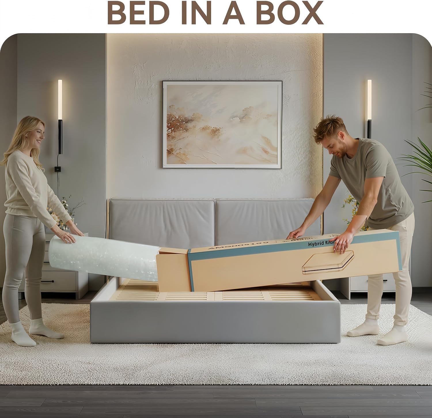 Queen Hybrid Mattress, 12 Inch Queen Size Hybrid Mattress with Memory Foam & Individually Wrapped Pocket Springs for Back Support, Medium-Firm, Motion Isolation, Edge Support, CertiPUR-US Certified