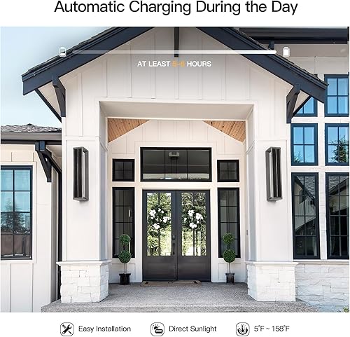 Miniatura 6 de Luces solares de pared de 20.5 pulgadas para exteriores, impermeables, modernas luces de porche, 3000 K, apliques solares de pared para exteriores,