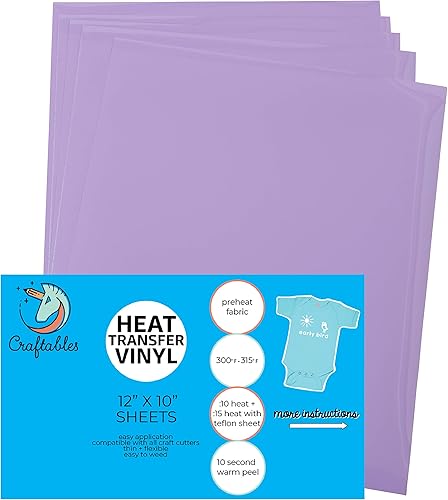 Craftables - Láminas y rollos de vinilo de transferencia térmica para cricut, silueta, camuflaje y cortadores de manualidades