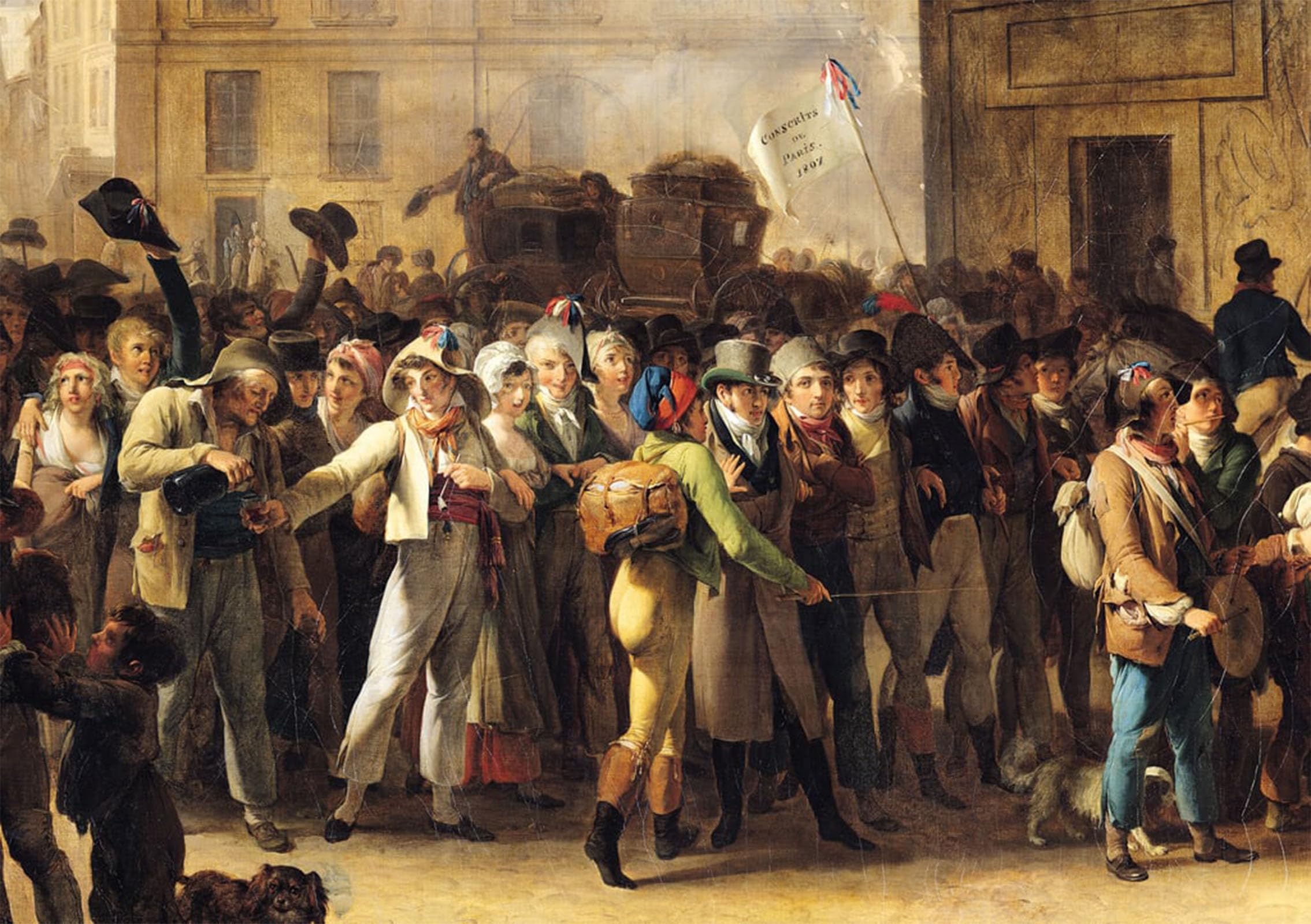 ARTXLXXBN Famous Painting Canvas Artwork Graffiti Print the Conscripts of by Marching Past the Gate of Saint Denis by Louis Leopold Boilly Portrait Canvas Image for Home Decor 60x90cm