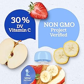Gerber Stage 2 Baby Food, Apple Strawberry Banana Puree Pouch, 2 Servings of Fruit, No Added Sweetener, No Artificial Colors or Flavors, 12-Pack