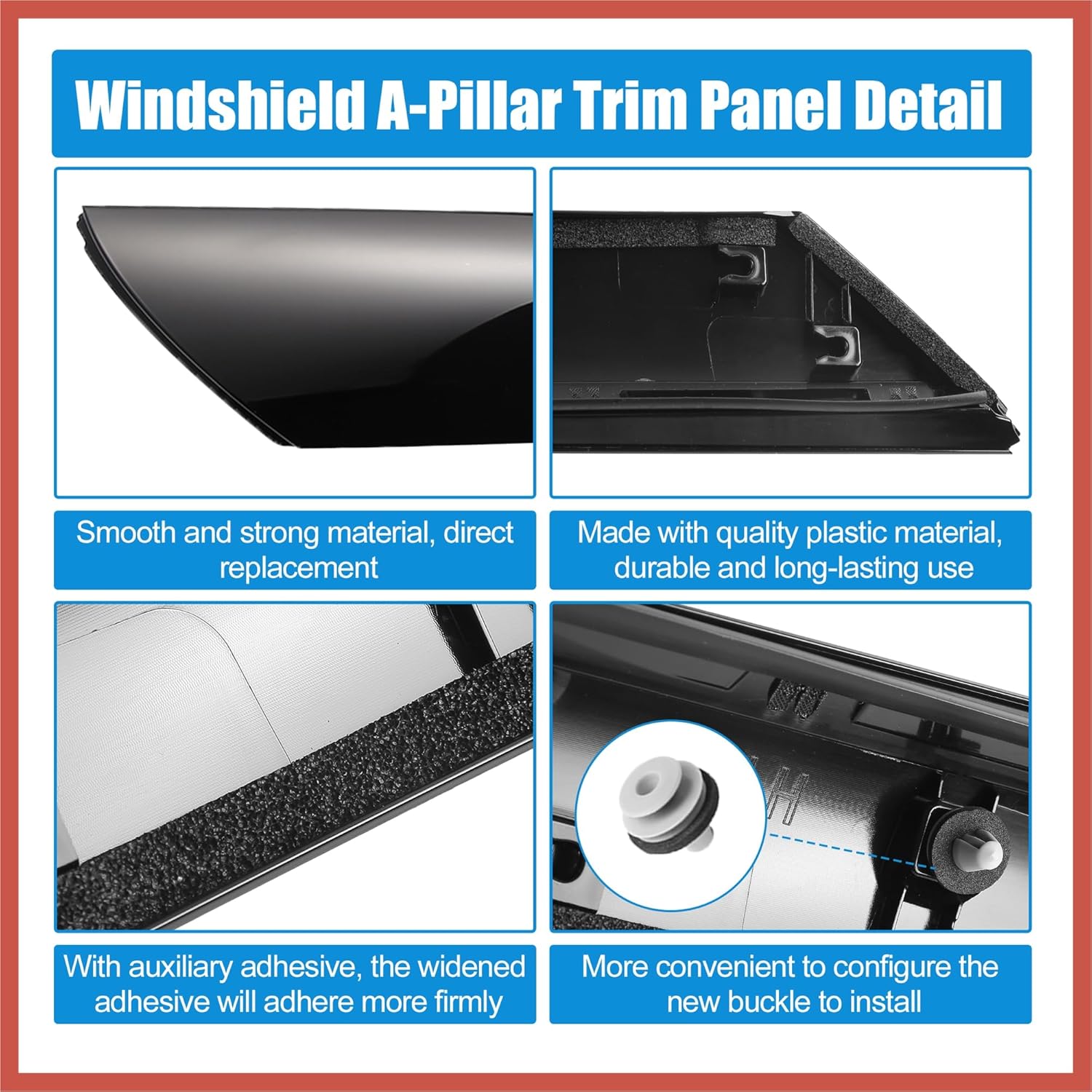 ACROPIX Pair Windshield A-Pillar Trim Panel for Kia Soul 2010-2013 Driver and Passenger Outer Side Replaces 861802K500 861702K500 Front Left and Right Car Parts