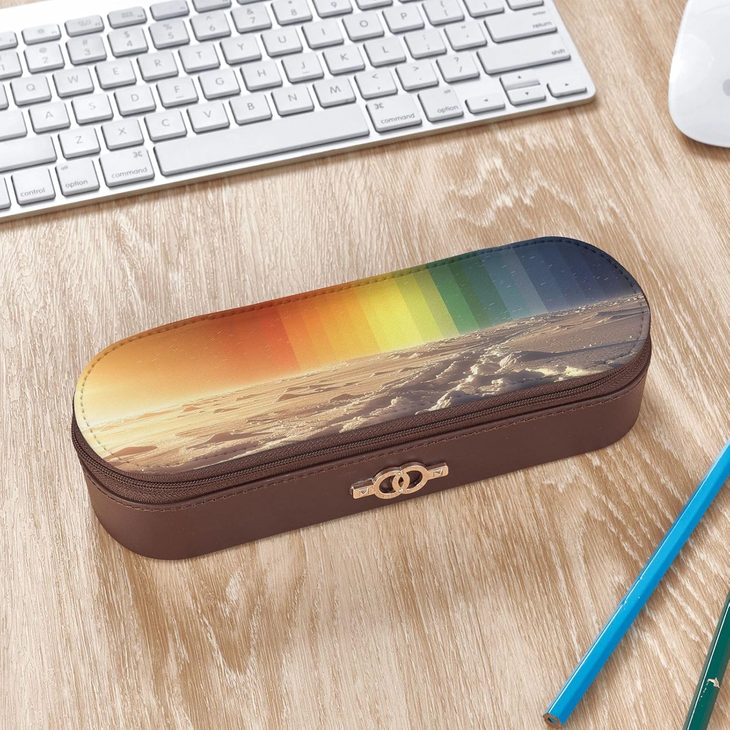 vxyasdpv Leather Multi Slot Pen Storage Case image 3