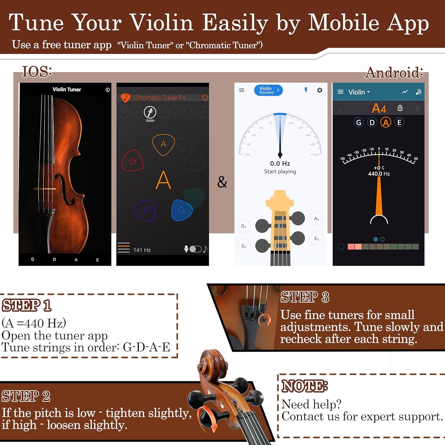 Solid Wood 4/4 Violin for Beginners – Spruce Top & Maple Back Acoustic Violin, Starter Kit with Rosewood Bow,Rosin,Shoulder Rest, Extra Strings and Bridge (Classic, Full)