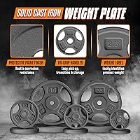 Vista 3 de Yes4All Standard 1-Inch Grip Weight Plates, Cast Iron with Multiple Sizes from 2.5 lb to 35 lb for Strength Training, Weightlifting & Muscle Toning