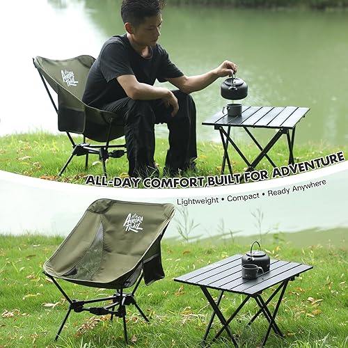 Miniatura 7 de Sillas de camping plegables compactas, silla de mochilero ultraligera portátil, diseño ligero, perfectas para camping, senderismo, picnic, viajes,