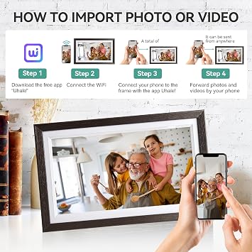 Byybuo Digital Photo Frame WiFi 15.6in, 1366x786IPS, 32GB digital picture