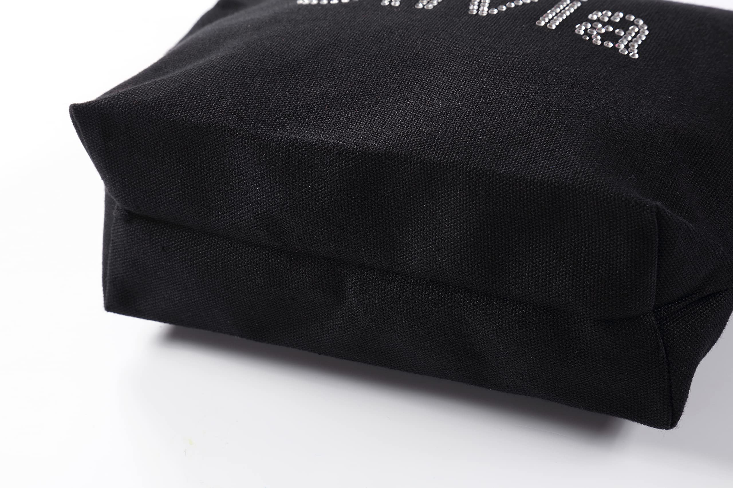 Trousse de Toilette Noire à Cristaux Personnalisables pour Le Maquillage - pour Anniversaire, fête des mères pour Les Enfants - pour Toute Occasion