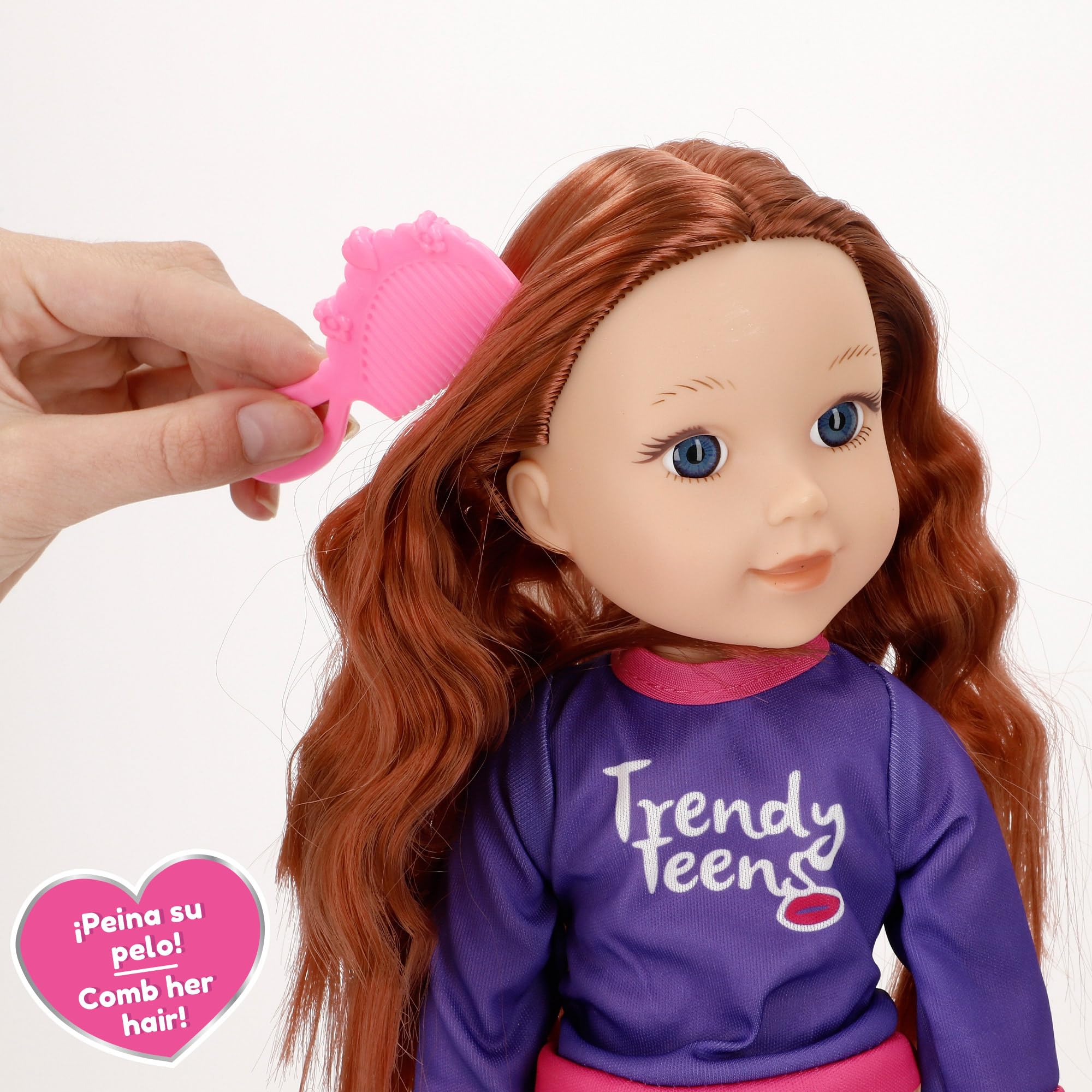 ColorBaby Mara Muñeca Articulada 36 Cm Con Trenzas Pelirrojas, Conjunto Deportivo Y Peine, Juguete Realista Para Niños De 3 Años En Adelante, Regalo Perfecto Para Navidad