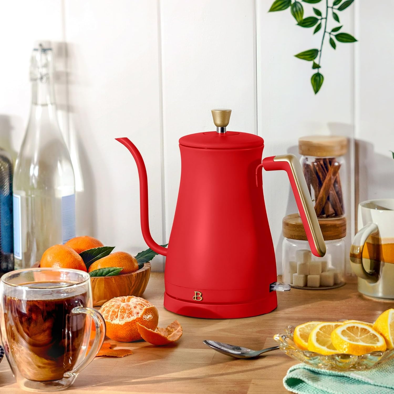 1 Liter Electric Gooseneck Kettle 1200W | Pour Over Coffee & Tea Kettle with Precision Spout | Fast Boil, Auto Shut-Off & Boil-Dry Protection | Stainless Steel
