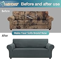 Vista 20 de Asnomy Couch Covers for 3 Cushion Couch Stretch Sofa Covers Slipcovers, Pet Protector Furniture Covers for Dogs Cats Spandex Jacquard Fabric Small