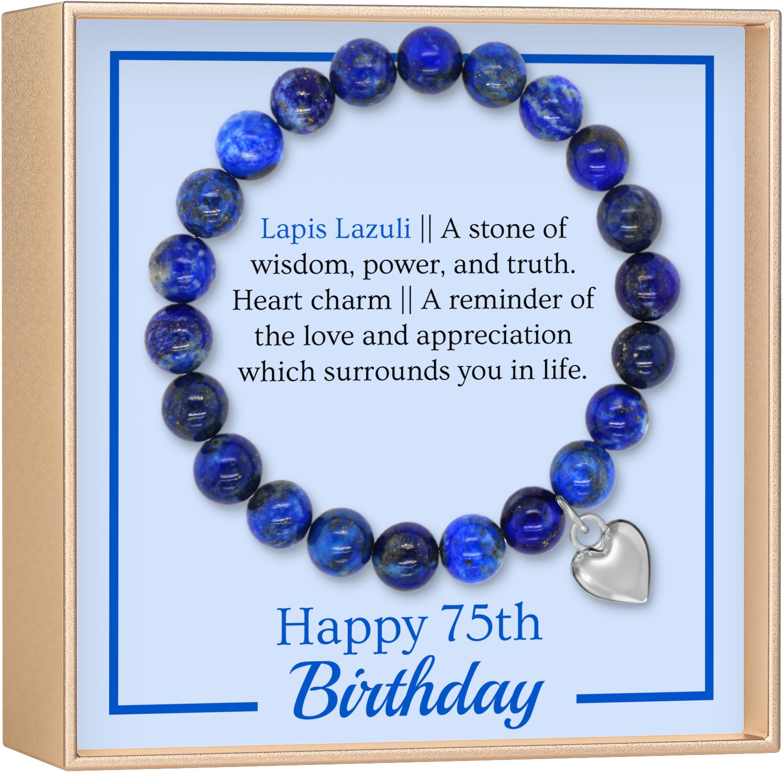 75th Birthday Milestone Bracelet & Meaningful Message Card for Women - Beautiful and Sentimental 75th birthday gifts for women