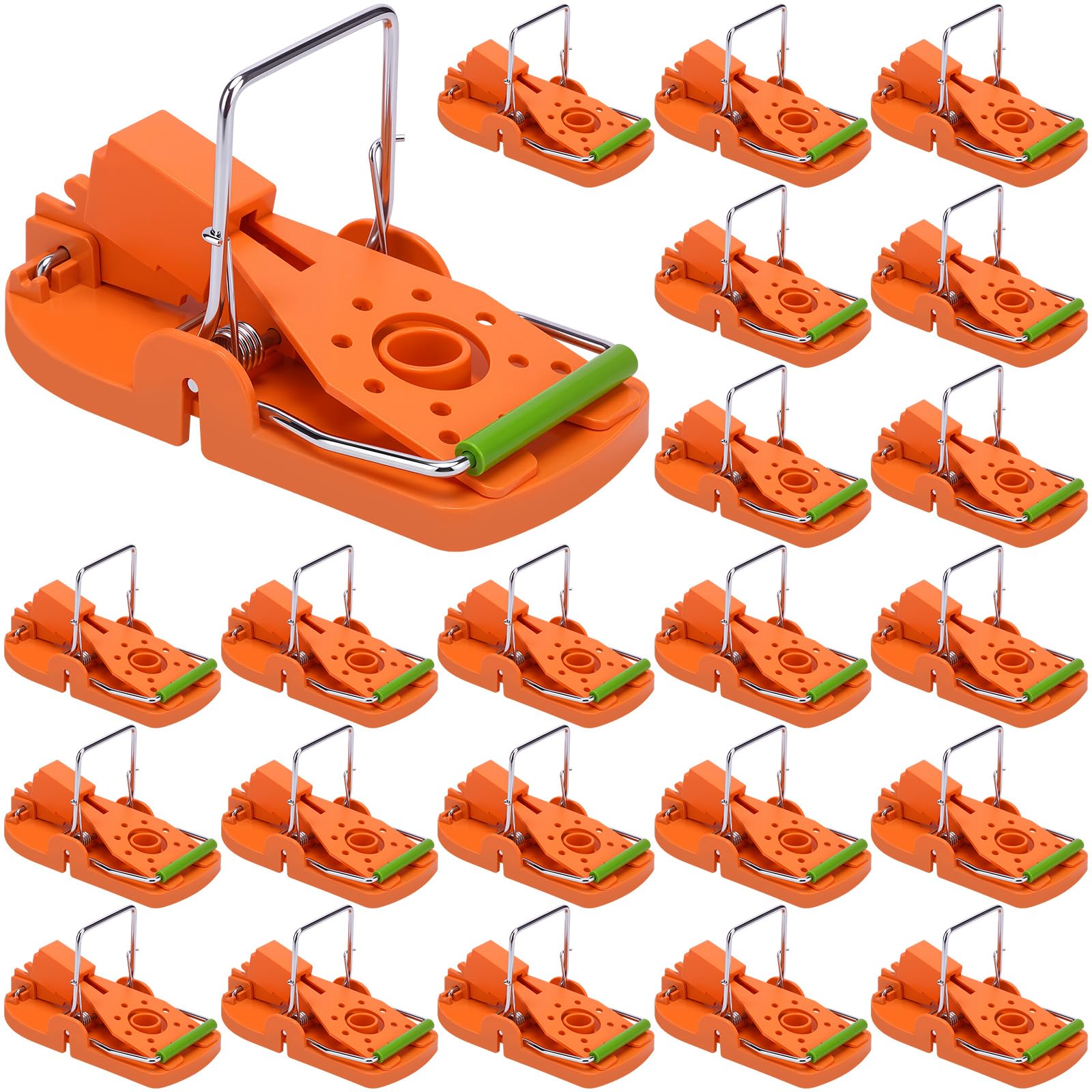 Qualirey 24 Pcs Mouse Traps Bulk Plastic Snap Rat Trap Reusable, Fast Kill