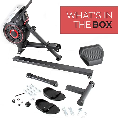 Miniatura 7 de SereneLife Máquina de remo – Máquina de remo con aire y magnética – Máquina de ejercicios de remo para gimnasio o uso doméstico – Mide tiempo,