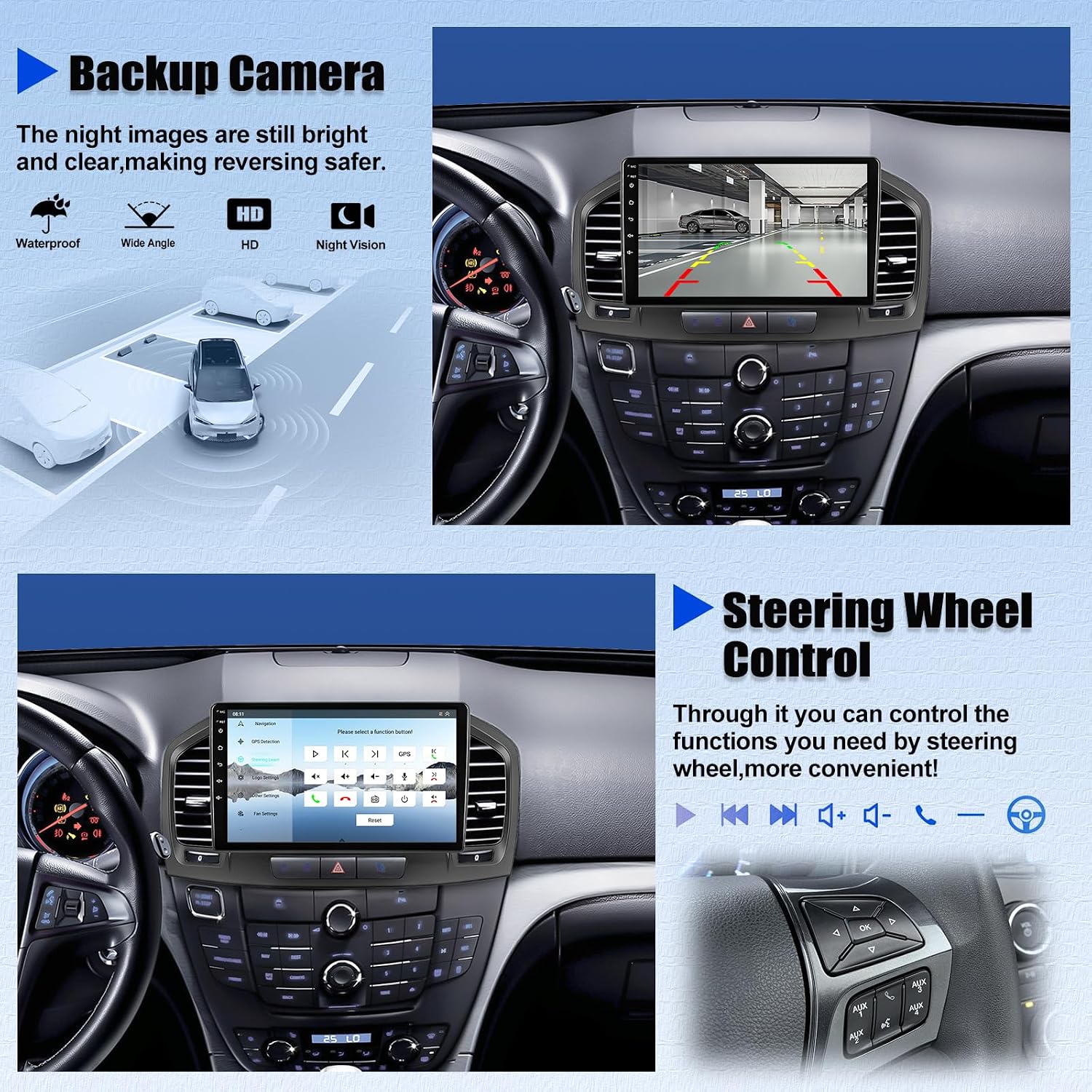 4G+64G 8 Core for Buick Regal 2009-2013/Opel Insignia 2008-2013 Android Car Stereo, 9" Touch Screen Car Radio with Carplay Android Auto Bluetooth,32EQ/FM/RDS,GPS,DSP,WiFi, 59 UI + Backup Camera