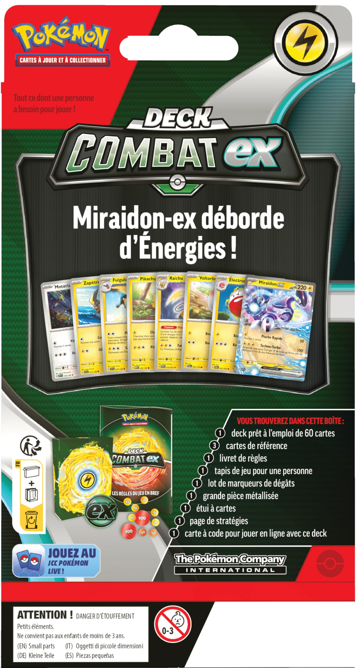 Pokémon: Deck Combat Miraidon-ex du JCC Pokémon (Deck de 60 Cartes prêt à l’Emploi)