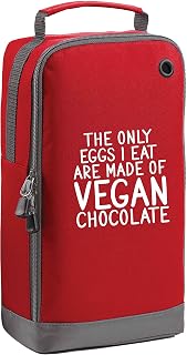 Flox Creative Red Sports Shoe Bag Only Eggs I Eat Vegan Chocolate Horizontal Print