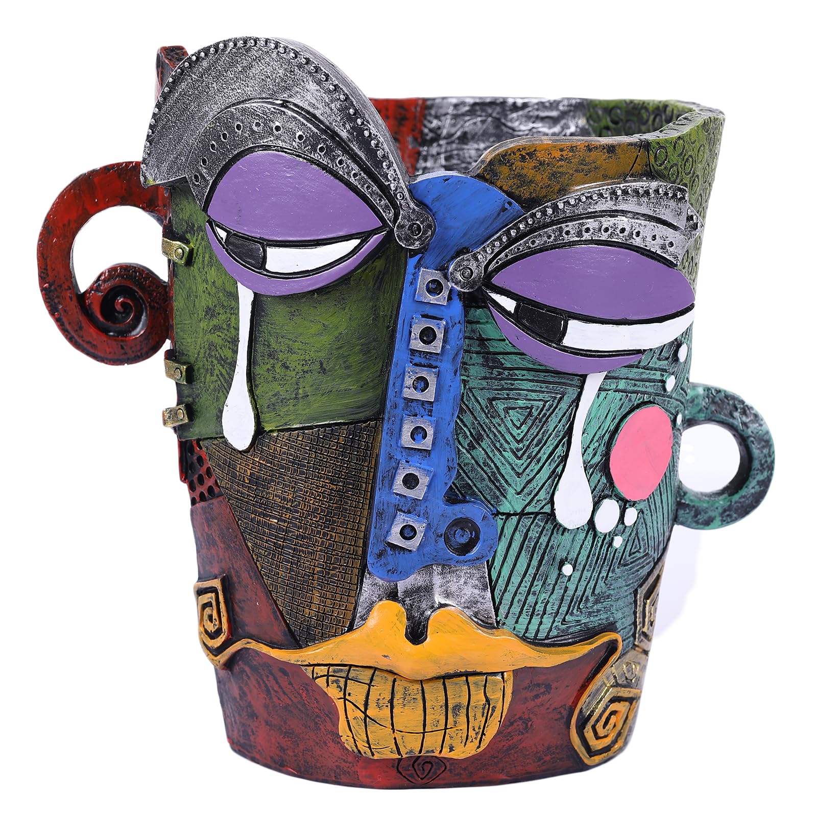 PlivBloom Abstract Art Flower Pot,Large Face Planter,Colorful Head Planter Pot for Plants,Decorative Face Flower Pots for Living Room, Patio,Garden,
