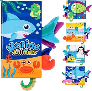Crinkle Soft Baby Books 0-6 Months 1PCS 3D Touch Feel Cloth Books Early Education Interactive Toy for Toddler, Infants Kids Sensory Learning Stroller Shower Toys Gifts for Newborn