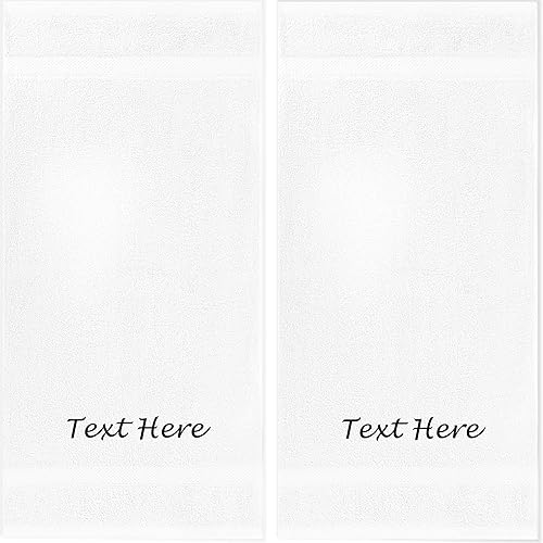 Juego de Toallas Personalizadas con Texto Bordado - Paquete de 2 Sábanas de Baño de Algodón Turco Altamente Absorbentes y Súper Suaves para Spa,