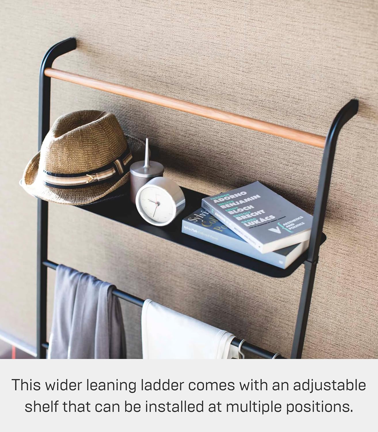 Yamazaki Home Tower Leaning Ladder Rack, Space Saving, 63" - Steel