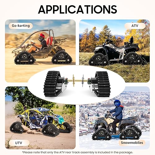 Miniatura 6 de 23.622 in/23.6 pulgadas Go Kart Buggy Quad rueda trasera ATV nieve arena nieve moto de nieve Kit de montaje Pro Kit Pro Kit de montaje de pistas de