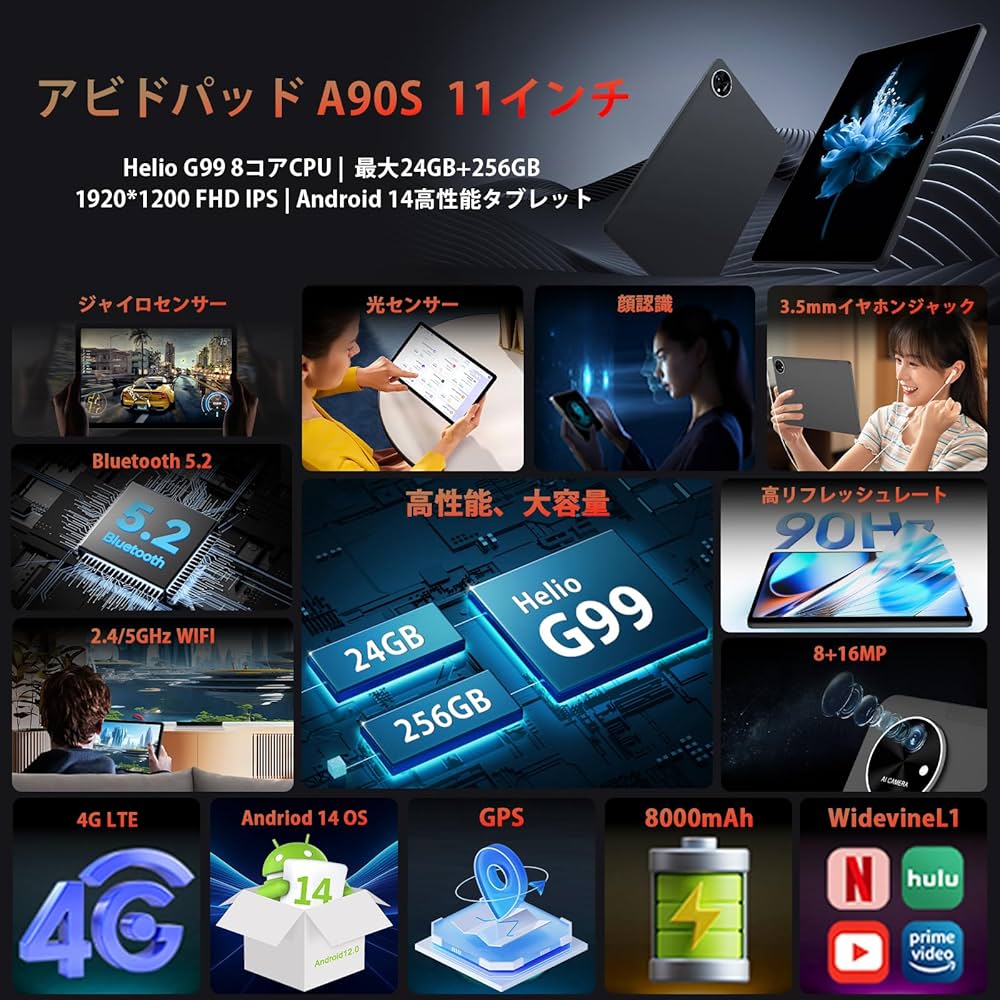 ✨最新版11インチタブレット✨ AvidPad♡A90S タブレットスタンド付属 初心者にも扱いやすい格安タブレット】AvidPad 11インチ『A90S