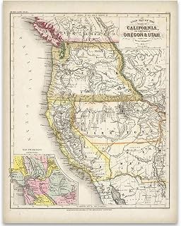1852 Pacific Northwest Map - 11x14 Unframed Art Print - Great Vintage Gift and Decor for People in California, Washington or Oregon Under $15