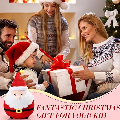 Miniatura 6 de Huwena Almohada de felpa de Papá Noel de 14 pulgadas, regalo de almohada suave de Papá Noel, juguetes de almohada grande de Navidad para el hogar,