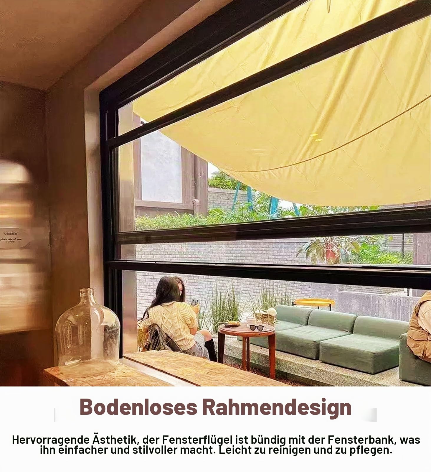 Vertikales Schiebefenster mit sicherem Schloss, Aluminiumrahmen aus gehärtetem Glas für erhöhte Sicherheit, ideal für gewerbliche Räume im Innen- und Außenbereich