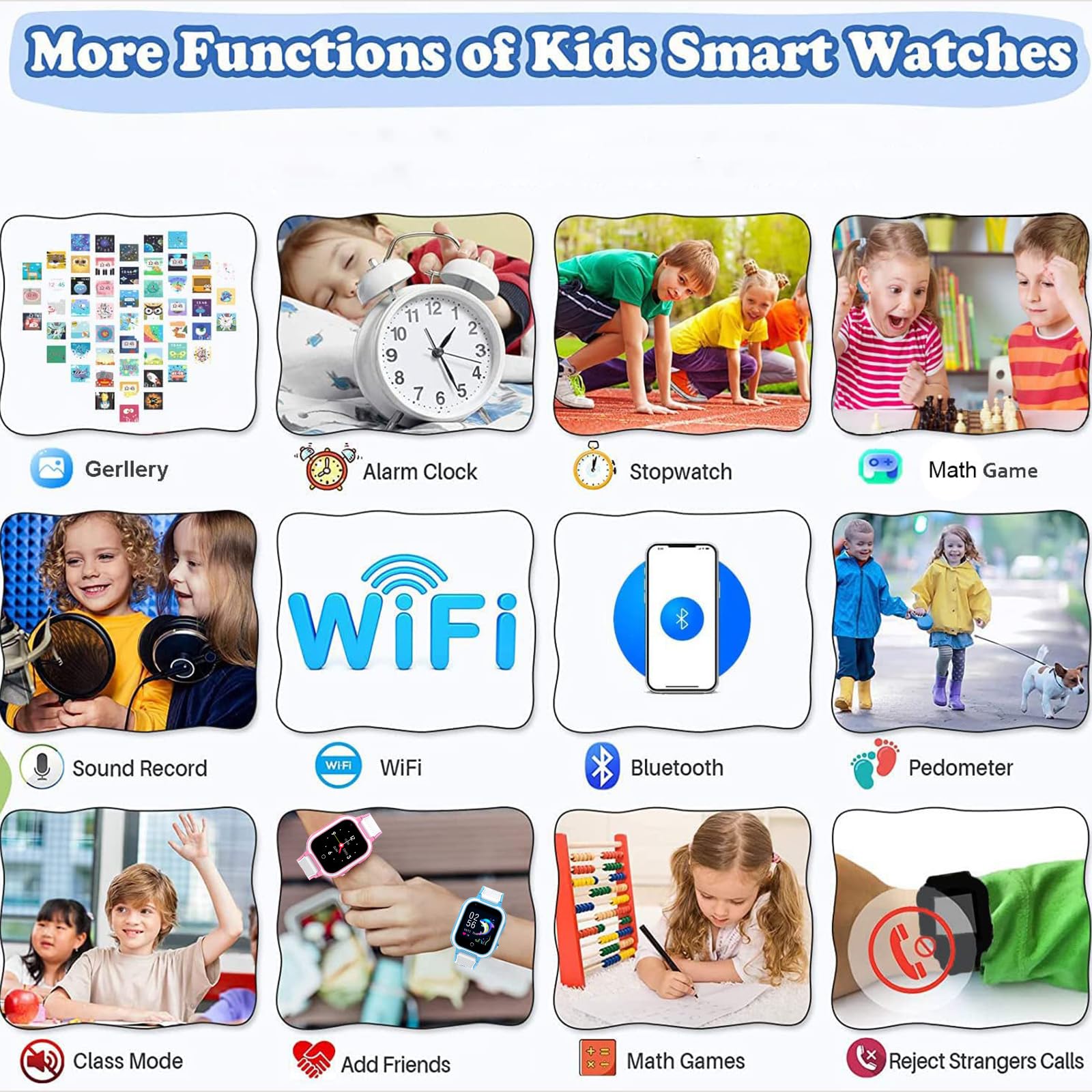 Reloj Inteligente Niño 4G, Smartwatch Niños con Videollamada Chat GPS Localizador y Llamadas SOS, Juego Cámara Despertador Impermeable Modo Clase,Regalos para Niñas Niños Azul