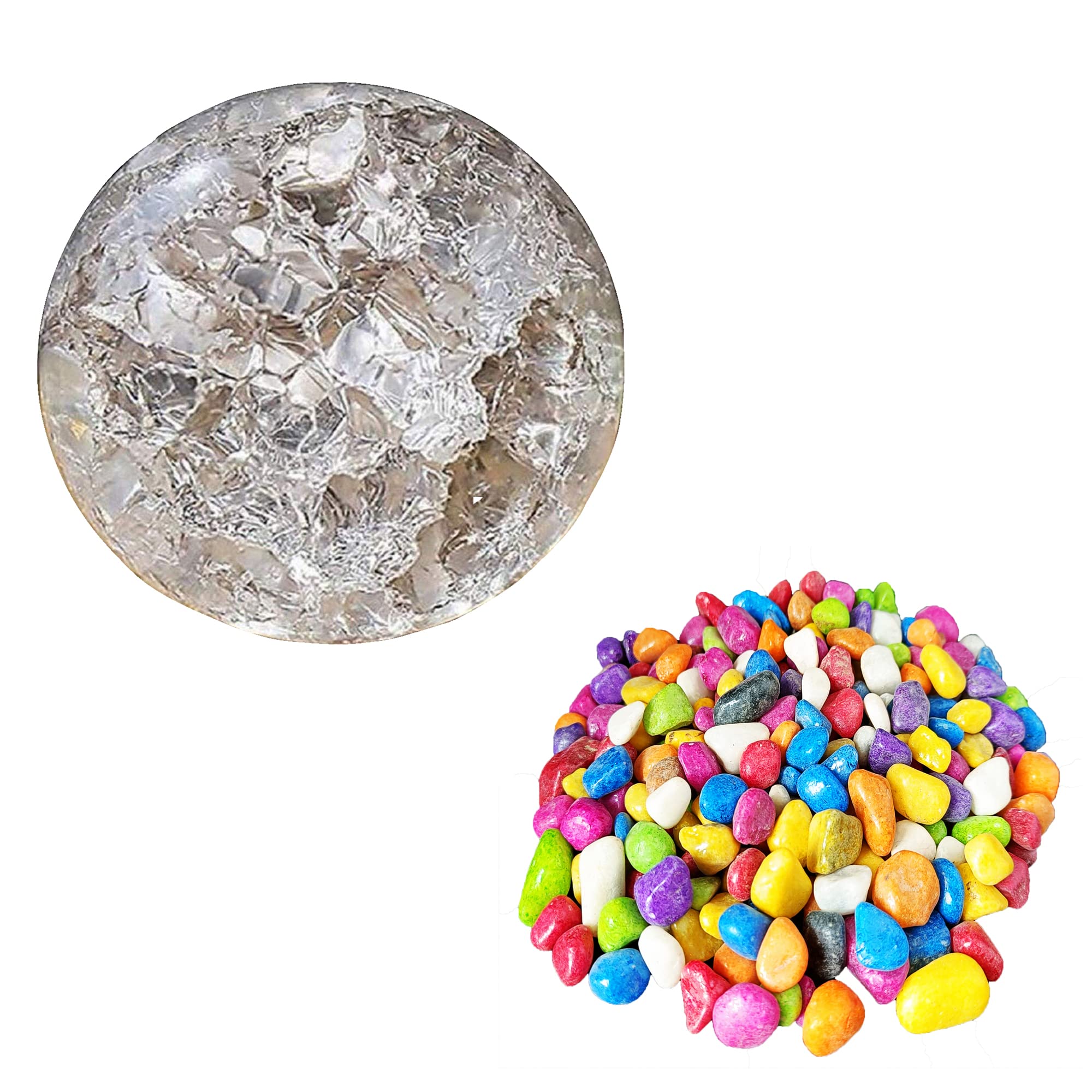 Carve Craft Crystal Glass Ball (5 cm), and Polished Colorful Stone Marble Pebbles for Aquarium, Indoor & Outdoor Water Fountains (Multicolor, 700 Gm) (B09TJG9F35) Amazon Price History, Amazon Price Tracker