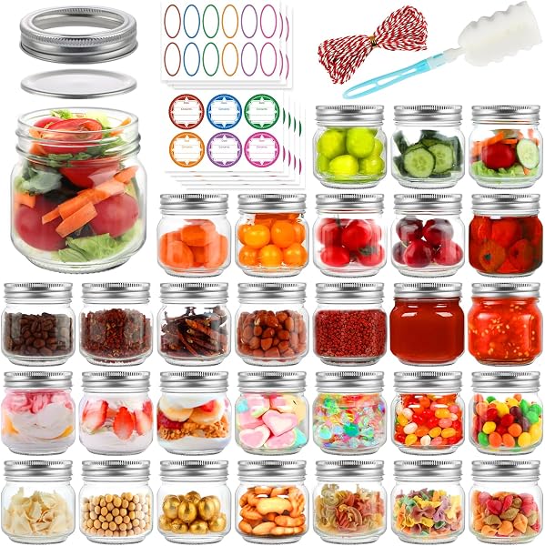 UrSpeedtekLive 8oz Mason Jars with Lids and Bands
