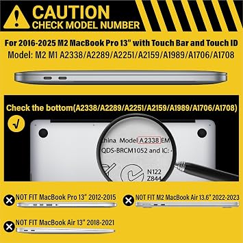 IBENZER متوافق مع حافظة MacBook Pro مقاس 13 بوصة 2025 2024 M2 2025-2016 M1 A2338 A2289 A2251 A2159 A1989 A1706 A1708، حافظة صلبة وغطاء لوحة مفاتيح وفيلم شاشة لجهاز MacPro 13، أزرق هوائي، T13ARBL+2