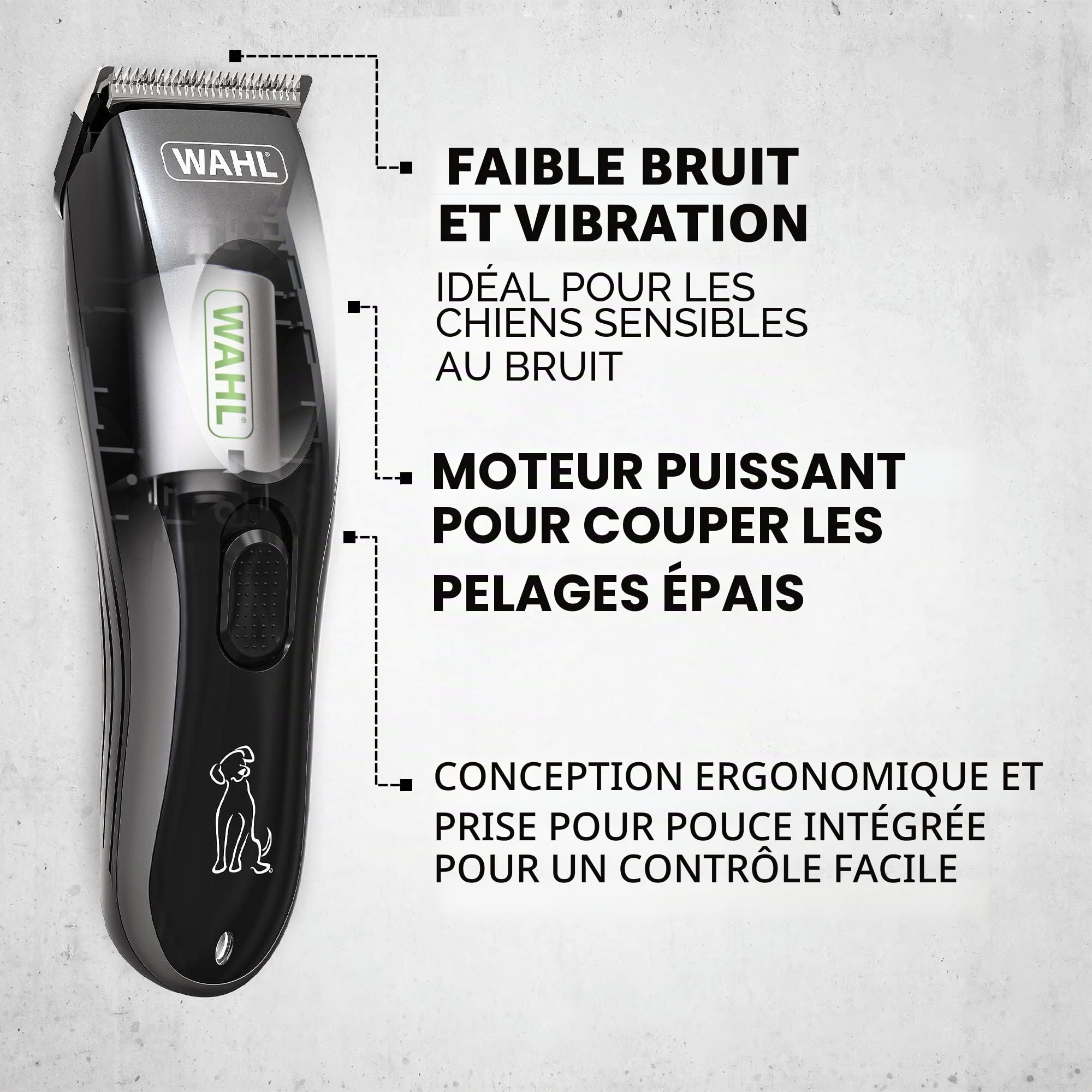 WAHL Kit de Tondeuse Rechargeable pour Animaux de Compagnie, Tondeuse pour Chien, kit de toilettage sans Fil, Ensemble de Tondeuse à Poils d'animaux, Faible Bruit et Vibration, toilettage des Animaux