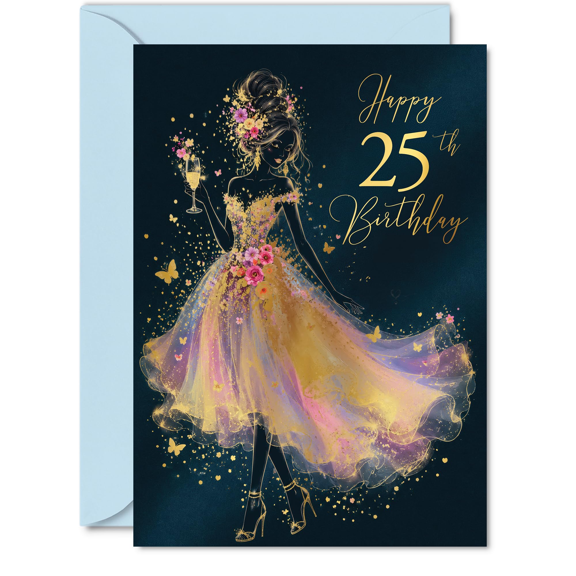 Milestone 25th Birthday Card, Celebrate in Style