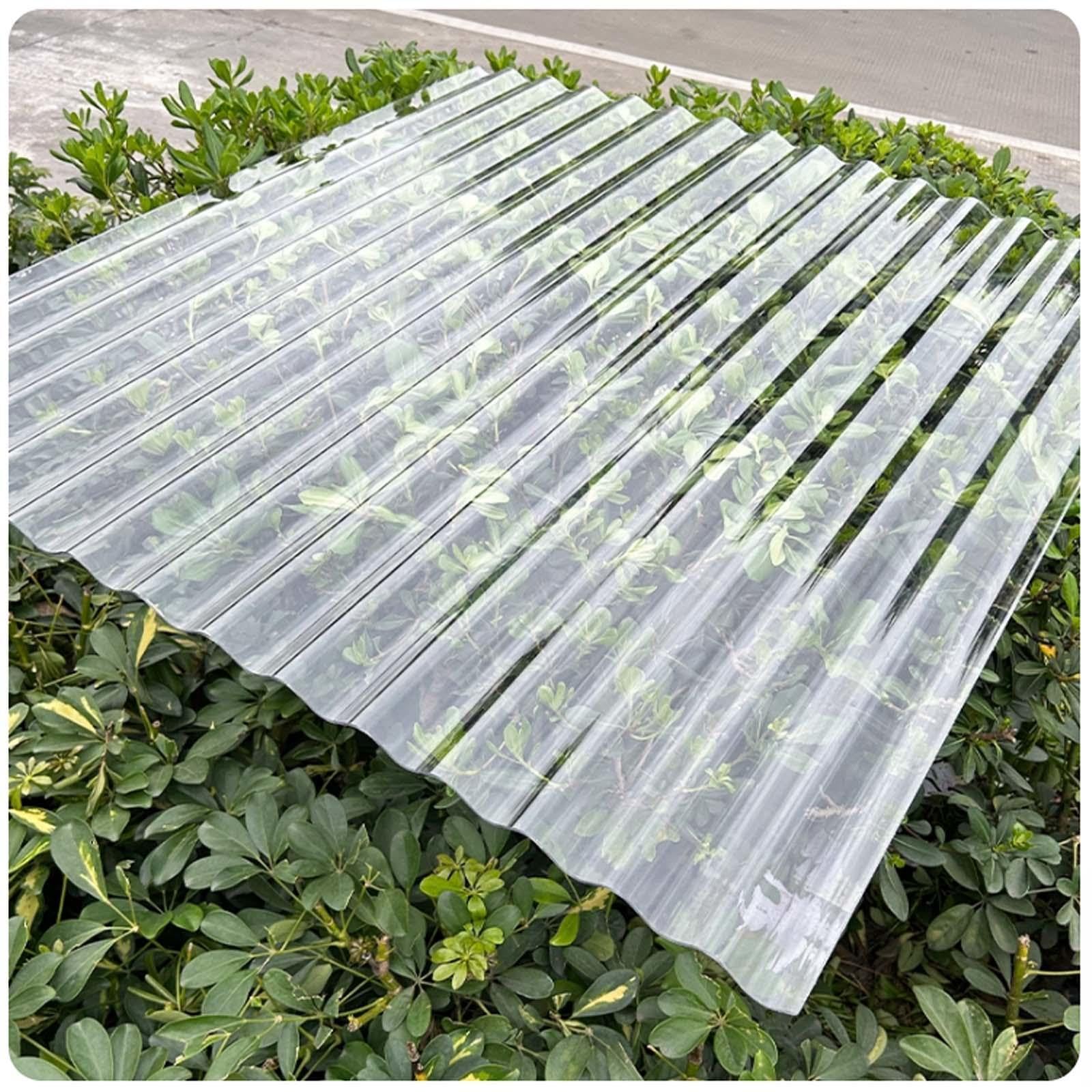 Paneles Para Tejado Transparente De Policarbonato De 1mm,Placa Ondulada Tejado De Garajes,Placa De Iluminación Natural De Anti UV,Chapas Perfiladas Techo,10 Unidades,10Pcs-0.9x0.9m(35x35in)