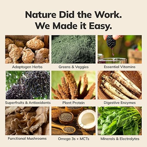 Miniatura 5 de Ka'Chava Mezcla de batido nutricional todo en uno, fresa, 15 porciones, más de 85 superalimentos y nutrientes, bebida de proteína en polvo a base de