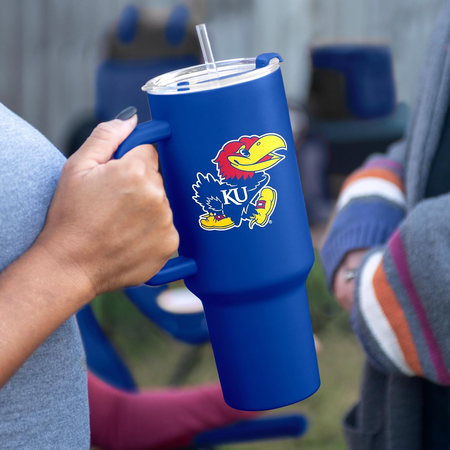 FANMATS NCAA Stainless Steel 40 oz Handle Tumbler — 40 Fluid Ounces | Team Color | Straw & Lid Included