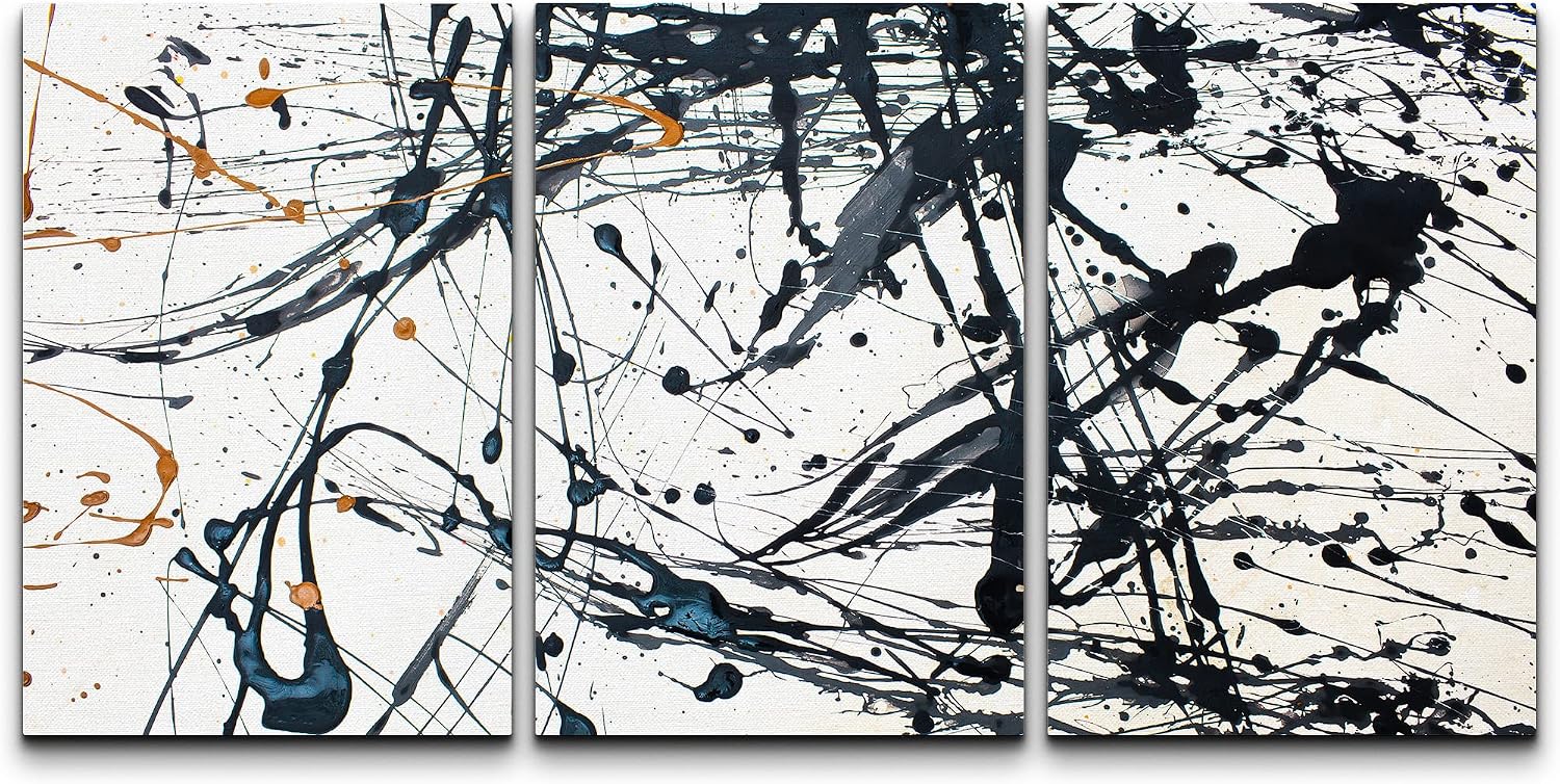 wall26 - 3 Piece Canvas Wall Art - Abstract Art Creative Background. Hand Painted Background. - Modern Home Art Stretched and Framed Ready to Hang - 24"x36"x3 Panels