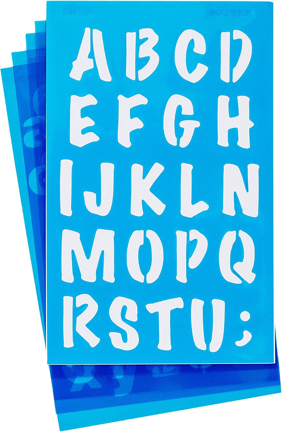 Westcott LetterCraft Stencil, Marker Font, 3/4-Inch and 1-Inch Characters (SM134/15839)