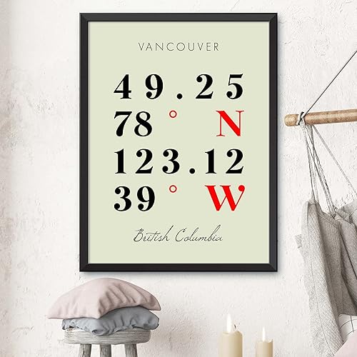 Miniatura 3 de Mapa de Vancouver, Columbia Británica, Coordenadas Multilíneas de Colores (12x16)