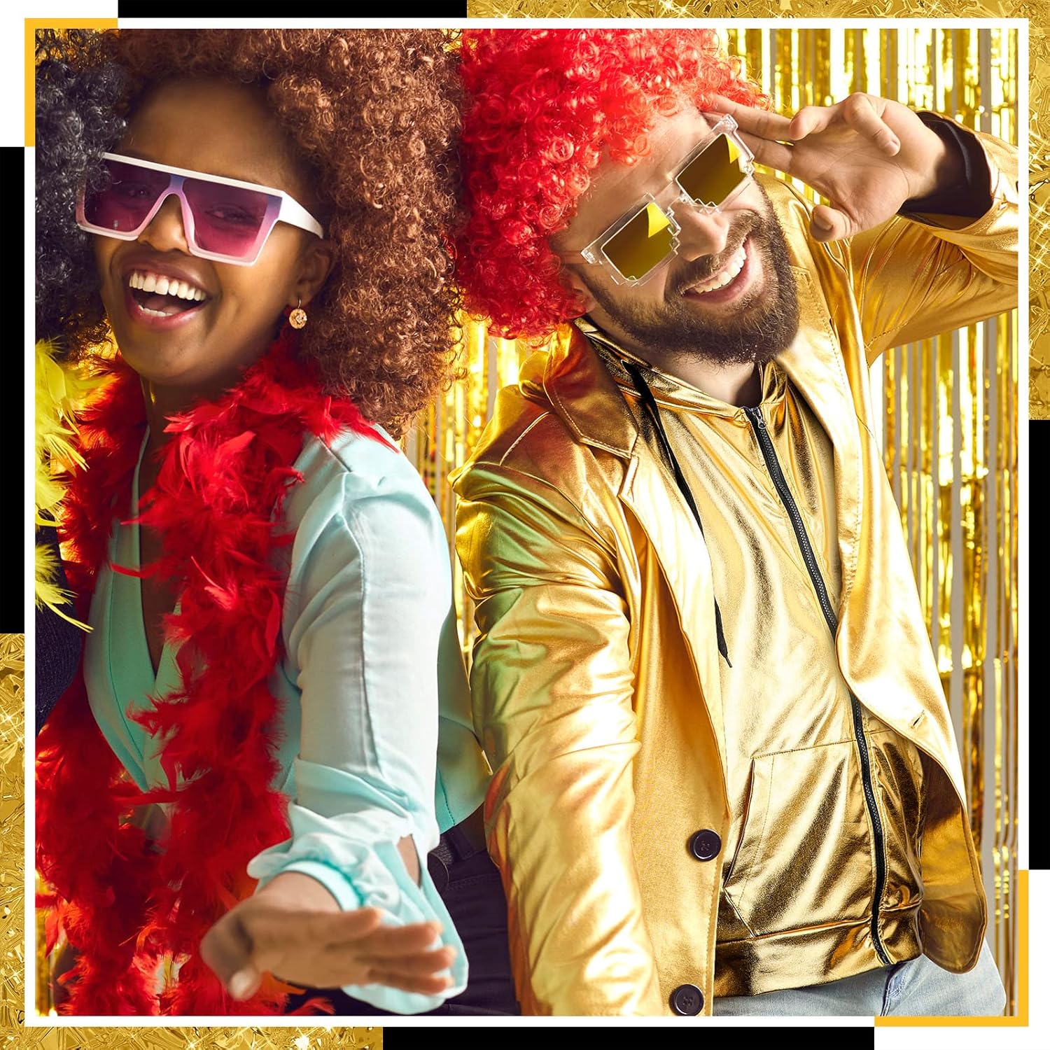 Sintege Men's Metallic Shirt 70s 80s Men Disco Outfit Metallic Hooded Tops Hoodie Shirts for Disco Party - Image 6