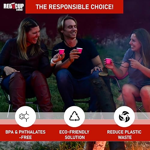 Miniatura 7 de Red Cup Living Vaso de chupito rosa  Juego de mini vasos cortos de 2 onzas para whisky, tequila, vodka con base pesada  Vaso de chupito reutilizable