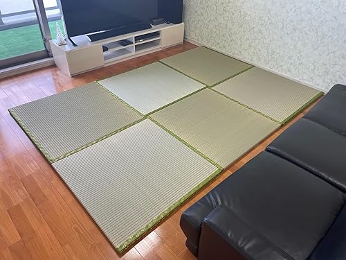 Miniatura 2 de Warabi Tatami - Tapete para sala de estar, colchón, alfombra, colchón portátil, cama japonesa, Igusa Rush Hecho en Japón, 33.5 x 33.5 pulgadas