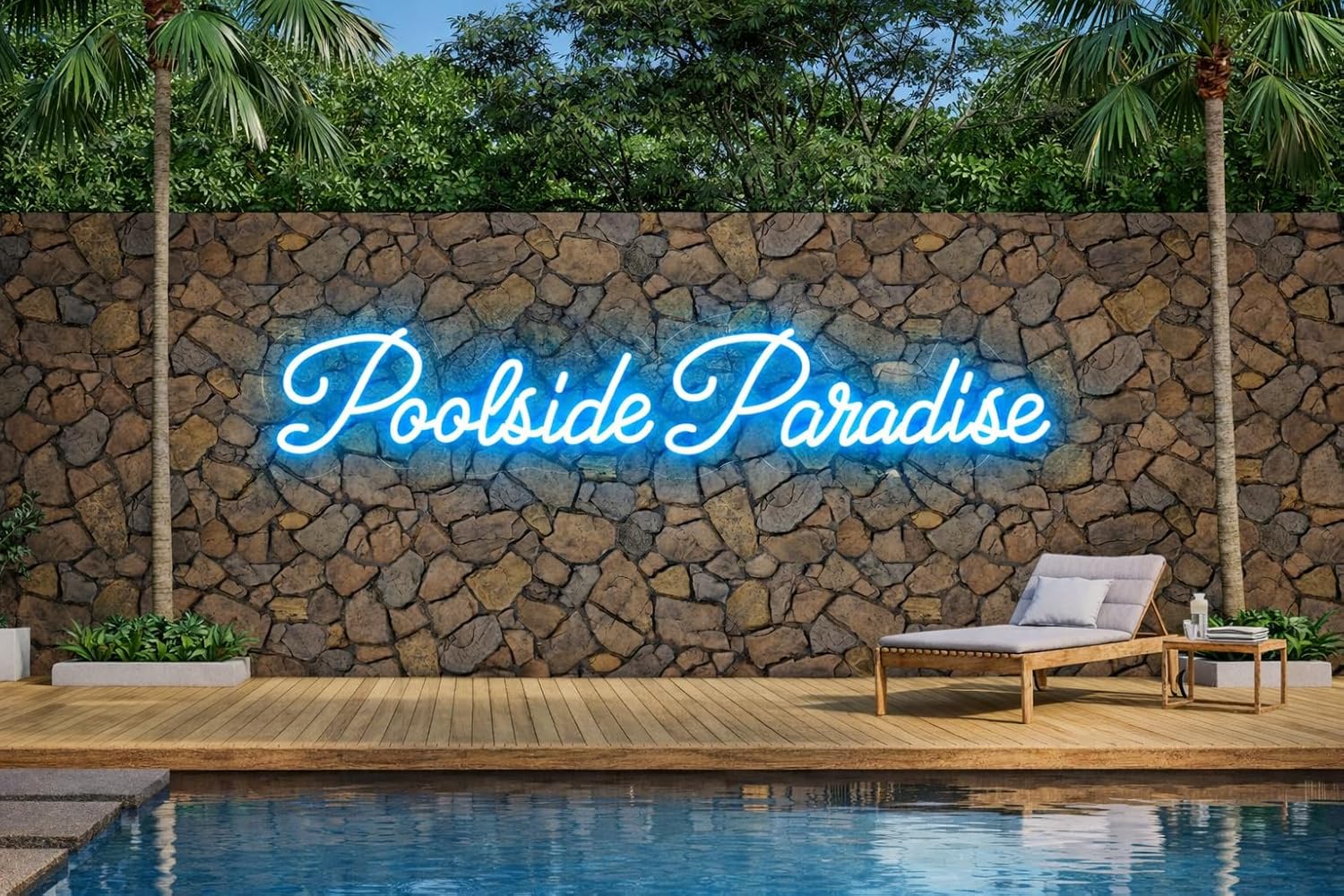 Custom Outdoor Neon Sign Waterproof IP67, Large Personalized Outdoor LED Sign, Waterproof Neon Sign with Remote, Customizable Outdoor Light Up Sign, for Backyard, Patio, Garden, Wedding, Bar, Party, Pool, Business Shop Logo